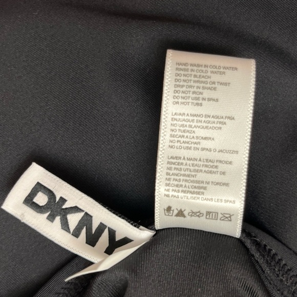 DKNY Ruffle-Trim One-Piece Swimsuit Size XXL Black Tummy Control Modest Pool - Picture 11 of 14